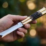 Pating Filipino Traditional D2 Steel Shark Blade Butterfly Balisong Knife USA Made Gift For Him With Stag Horn Handle BF-119