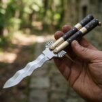 Sawa Dagger Snake Filipino Traditional D2 Steel Beautiful Blade Butterfly Balisong Knife USA Made Gift For Him With Rose Wood Handle BF-107