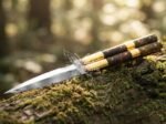 Handmade D2 Steel Balisong Double Edge Knife| Rosewood & Brass Bolsters Handle | Premium Butterfly Knife with Leather Sheath BF-136 - Image 2