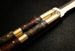 Handmade D2 Steel Balisong Knife | Rosewood & Brass Bolsters Handle | Premium Butterfly Knife with Leather Sheath BF-138 - Image 2