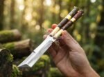 HANDMADE D2 Steel Balisong Knife with Tanto Blade & Rosewood Handle with Brass Bolsters | Premium Butterfly Knife with Leather Sheath BF-132