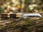 HANDMADE D2 Steel Balisong Knife with Tanto Blade & Rosewood Handle with Brass Bolsters | Premium Butterfly Knife with Leather Sheath BF-132 - Image 2
