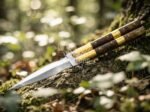 Handmade D2 Steel Balisong Double Edge Knife| Rosewood & Brass Bolsters Handle | Premium Butterfly Knife with Leather Sheath BF-136 - Image 4