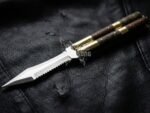 Handmade D2 Steel Balisong Knife | Rosewood & Brass Bolsters Handle | Premium Butterfly Knife with Leather Sheath BF-138 - Image 3
