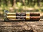 Handmade D2 Steel Balisong Knife with Eagle Shape Blade | Rosewood & Brass Bolsters Handle | Premium Butterfly Knife with Leather Sheath BF-133 - Image 3