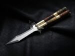 Handmade D2 Steel Balisong Knife | Rosewood & Brass Bolsters Handle | Premium Butterfly Knife with Leather Sheath BF-138 - Image 4