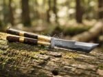 HANDMADE D2 Steel Balisong Knife with Tanto Blade & Rosewood Handle with Brass Bolsters | Premium Butterfly Knife with Leather Sheath BF-132 - Image 3