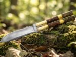 Handmade D2 Steel Balisong Knife Drop Point Blade | Rosewood & Brass Bolsters Handle | Premium Butterfly Knife with Leather Sheath BF-135 - Image 4