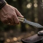 Bulkan Handmade Damascus Steel Balisong Knife| Black Horn & Brass Engraved Bolsters Handle | Premium Butterfly Knife with Leather Sheath BF-145