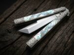 Perlas balisong butterfly knife caught half open