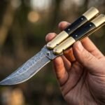 Mayon Handmade Damascus Steel Balisong Knife| Micarta & Brass Bolsters Handle | Premium Butterfly Knife with Leather Sheath BF-155