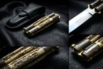 Handmade D2 Steel Balisong Knife| Stag & Rose Wood Handle | Premium Butterfly Knife with Leather Sheath BF-158 - Image 2