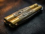 Handmade D2 Steel Balisong Knife| Stag & Brase Bolsters Handle | Premium Butterfly Knife with Leather Sheath BF-159 - Image 3