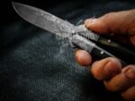 Handmade Damascus Steel Balisong Knife | Black Horn & Damascus Steel Bolster Handle | Premium Butterfly Knife with Leather Sheath BF-162 - Image 2