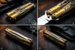Handmade D2 Steel Balisong Knife| Stag & Brase Bolsters Handle | Premium Butterfly Knife with Leather Sheath BF-159 - Image 2