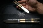 Handmade D2 Steel Balisong Knife| Rose Wood & Brase Bolsters Handle | Premium Butterfly Knife with Leather Sheath BF-151 - Image 4