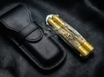 Handmade D2 Steel Balisong Knife| Stag & Brase Bolsters Handle | Premium Butterfly Knife with Leather Sheath BF-159 - Image 4