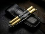 Handmade Damascus Steel Balisong Knife| Micarta & Brase Bolsters Handle | Premium Butterfly Knife with Leather Sheath BF-155 - Image 4