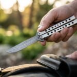 Pilak Handmade Damascus Steel Balisong Tanto Blade Knife| 410 stainless steel Handle | Premium Butterfly Knife with Leather Sheath BF-157
