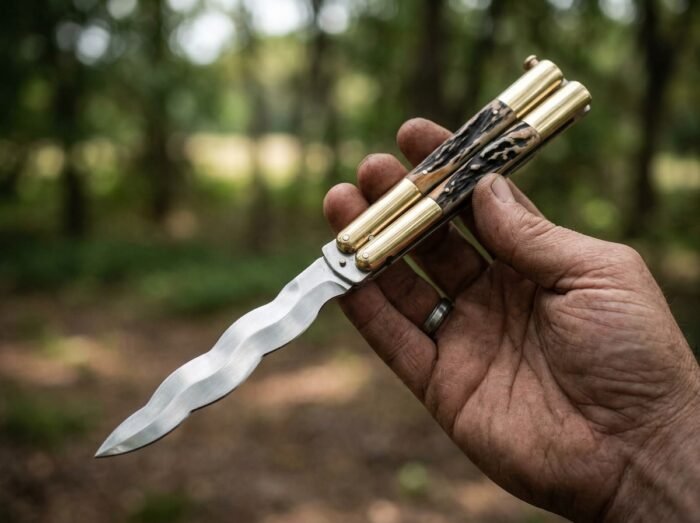 Sulo Handmade D2 Steel Balisong Double Edge Knife