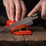 Handa Handmade Balisong Kitchen Chef Knife | High Polished High Carbon Steel | Buffalo Horn Handle with Leather Sheath BF-163
