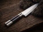 Handa balisong chef knife open with the blade showing, third view