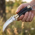 Buwan Handmade Karambit Balisong Butterfly Knife | High Polished Blade | Buffalo Horn Handle with Brass Bolsters and Leather Sheath BF-173