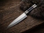 Handa balisong chef knife open with the blade showing, second view