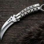 Kalansay Handmade Karambit Balisong Butterfly Knife | High Polished Blade | Skeletonised Full Steel Handle with Leather Sheath BF-170
