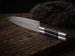 Handa balisong chef knife open with the blade showing