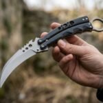 Kidlat Handmade Karambit Balisong Butterfly Knife | Matte Stone Washed D2 Tool Steel | Black Micarta Handle with Leather Sheath BF-176