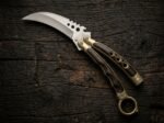 Ulap karambit balisong knife open with the blade showing