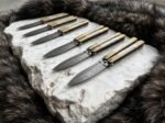Set of 6 Sinauna Handmade Damascus Steel Balisong Double Edge Blade | Groomsmen Gift Set | BF-142-S6 - Image 11