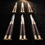 Set of 6 Hedgehog High Carbon Steel Balisong Butterfly Knives with Brass and Kamagong Wood Handles | Groomsmen Gift Set | BF-57-S6 - Image 10