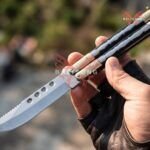 Mule Handmade D2 Tool Steel Original Filipino Balisong Butterfly Knife with Brass, Stainless and Kamagong Wood Handle | 24cm EDC Flipper Gift for Him | BF-87