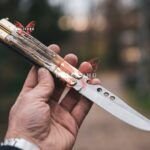 Otter Handmade D2 Tool Steel Original Filipino Balisong Butterfly Knife with Brass and Jigged Bone Handle | 24cm EDC Flipper Gift for Him | BF-91