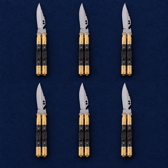 Set of 6 matching balisongs: Asian Palm Civet Handmade 440C Stainless Steel Original