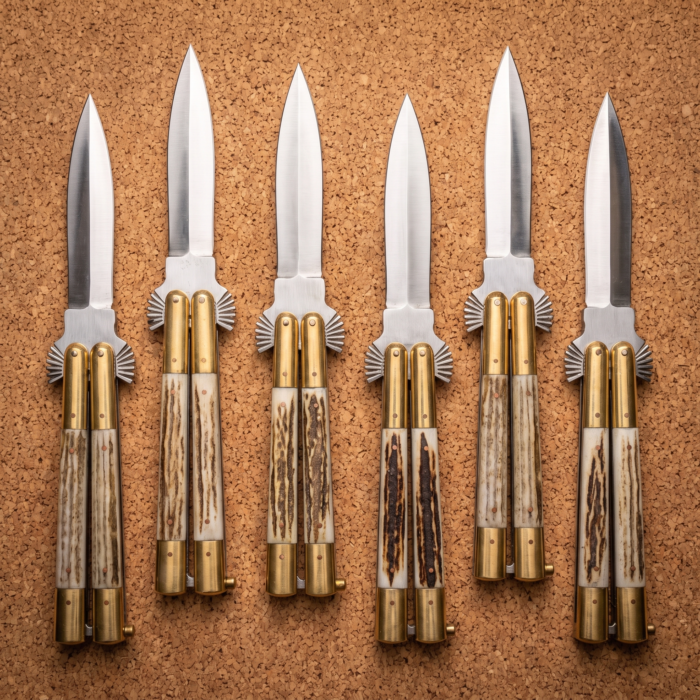 Set of 6 matching balisongs: Bird Handmade 440C Stainless Steel Original Filipino