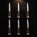 Set of 6 Hedgehog High Carbon Steel Balisong Butterfly Knives with Brass and Kamagong Wood Handles | Groomsmen Gift Set | BF-57-S6 - Image 12