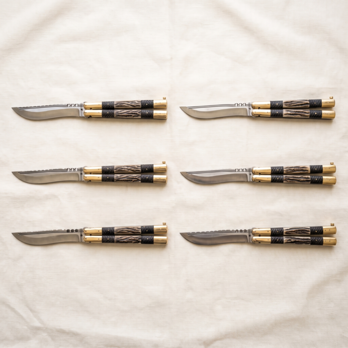 Set of 6 matching balisongs: Mole Handmade D2 Tool Steel Original Filipino Balisong