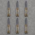 Set of 6 matching balisongs: Sinauna Handmade Damascus Steel Balisong Double Edge Blade